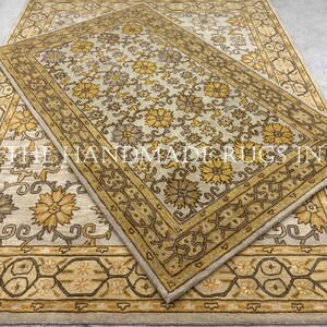 Beige Hand Tufted Wool Rug, Traditional Oriental Area Rug, Persian Style Carpet, Neutral Living Room Wool Rug Home Decor image 6
