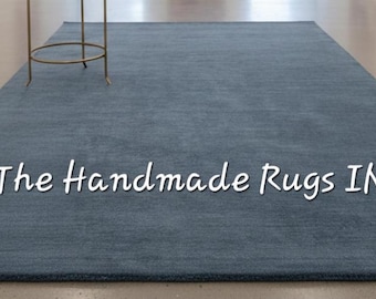 Hand Tufted Wool Rug – Abstract Blue Modern Rug