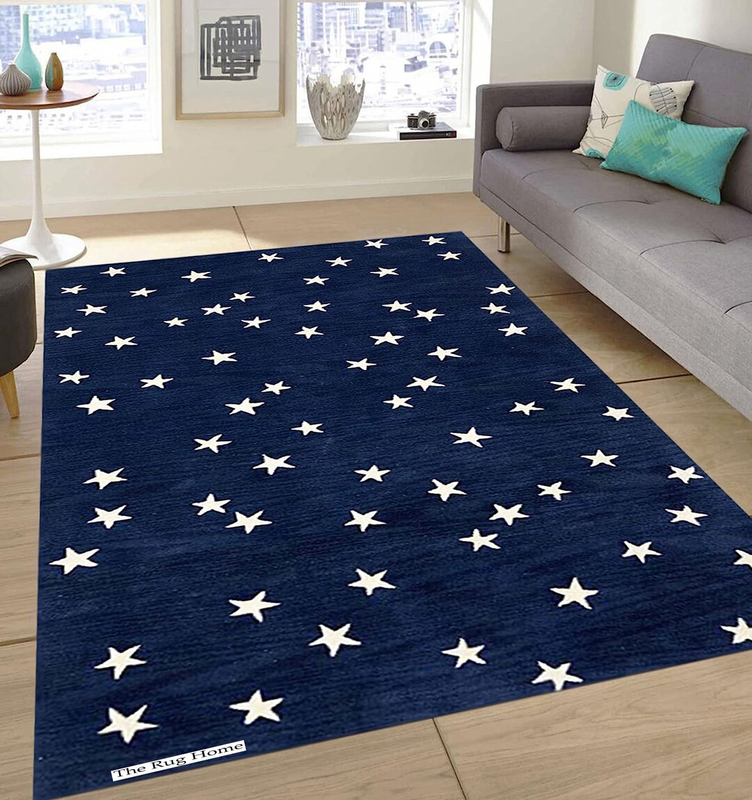 New Starry Skies PB Rugs Blue Color Handmade Tufted 100 Wool Etsy