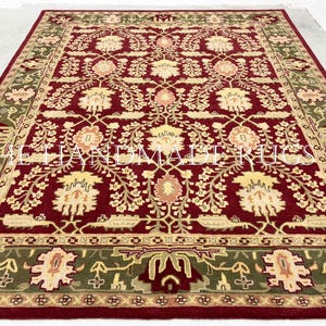 Alfombras y tapetes Franklin multicolor estilo Pesian, 100 % lana, con mechones hechos a mano, para dormitorio