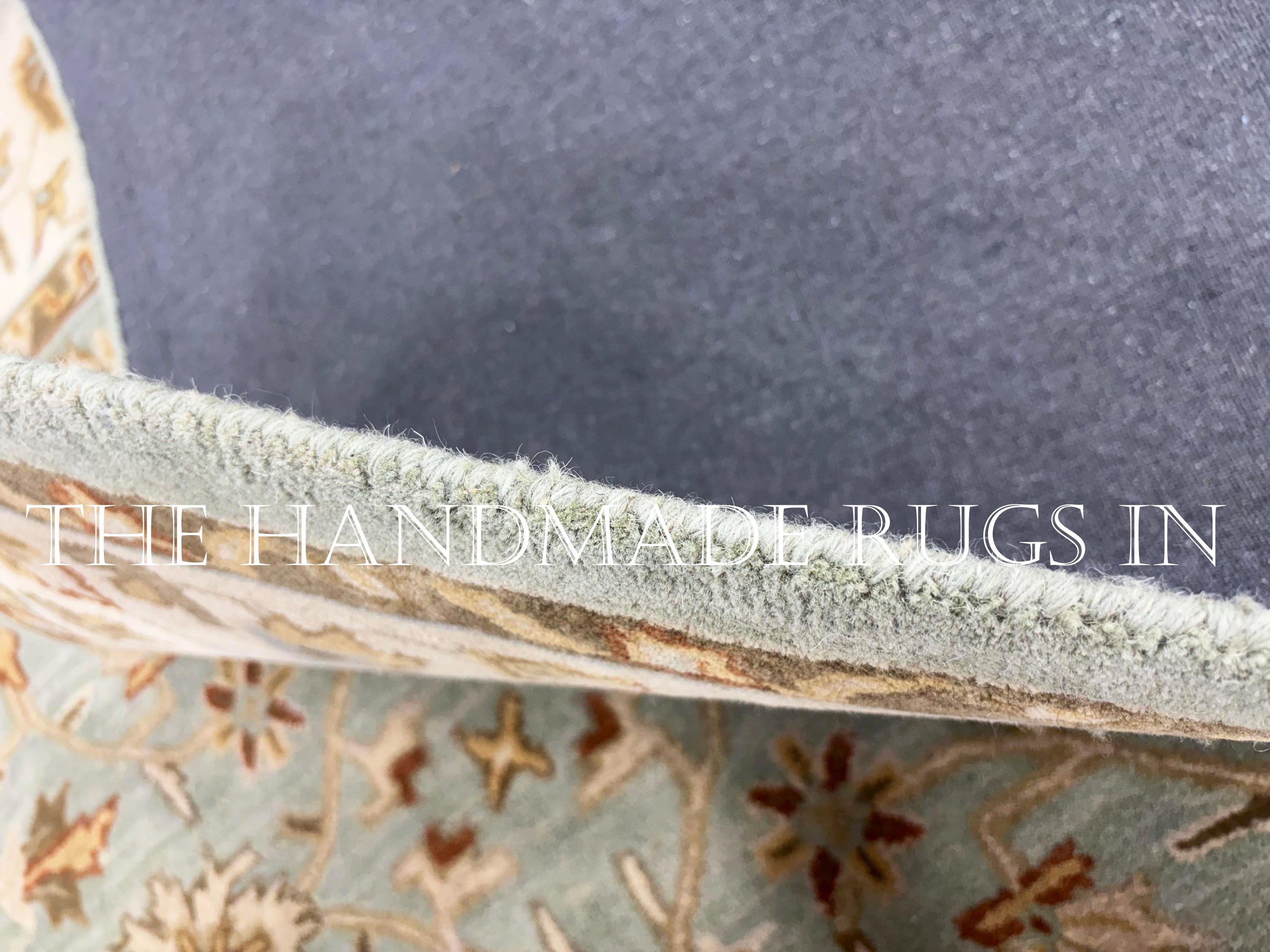 Blue Porcelain Rug Handmade Porcelain Blue Rug, Muted Floral Wool Rug, Persian Inspired ...