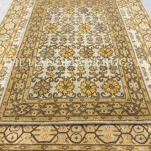 Beige Hand Tufted Wool Rug, Traditional Oriental Area Rug, Persian Style Carpet, Neutral Living Room Wool Rug Home Decor image 8