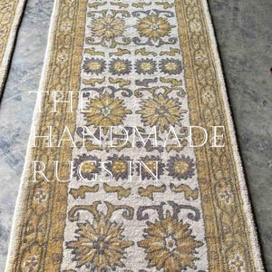 Beige Hand Tufted Wool Rug, Traditional Oriental Area Rug, Persian Style Carpet, Neutral Living Room Wool Rug Home Decor image 5
