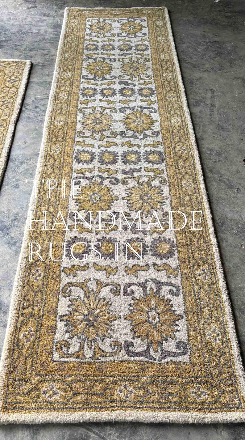 Beige Hand Tufted Wool Rug, Traditional Oriental Area Rug, Persian Style Carpet, Neutral Living Room Wool Rug Home Decor image 5