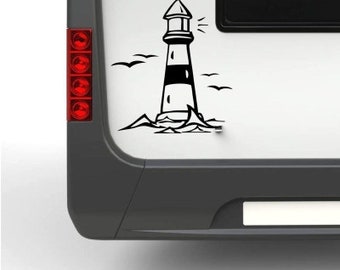 Leuchtturm mit Möwen Aufkleber Sticker Für Camper Wohnwagen