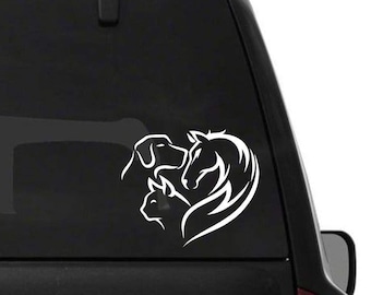 Sticker car sticker horse dog cat as heart animals animal love riding