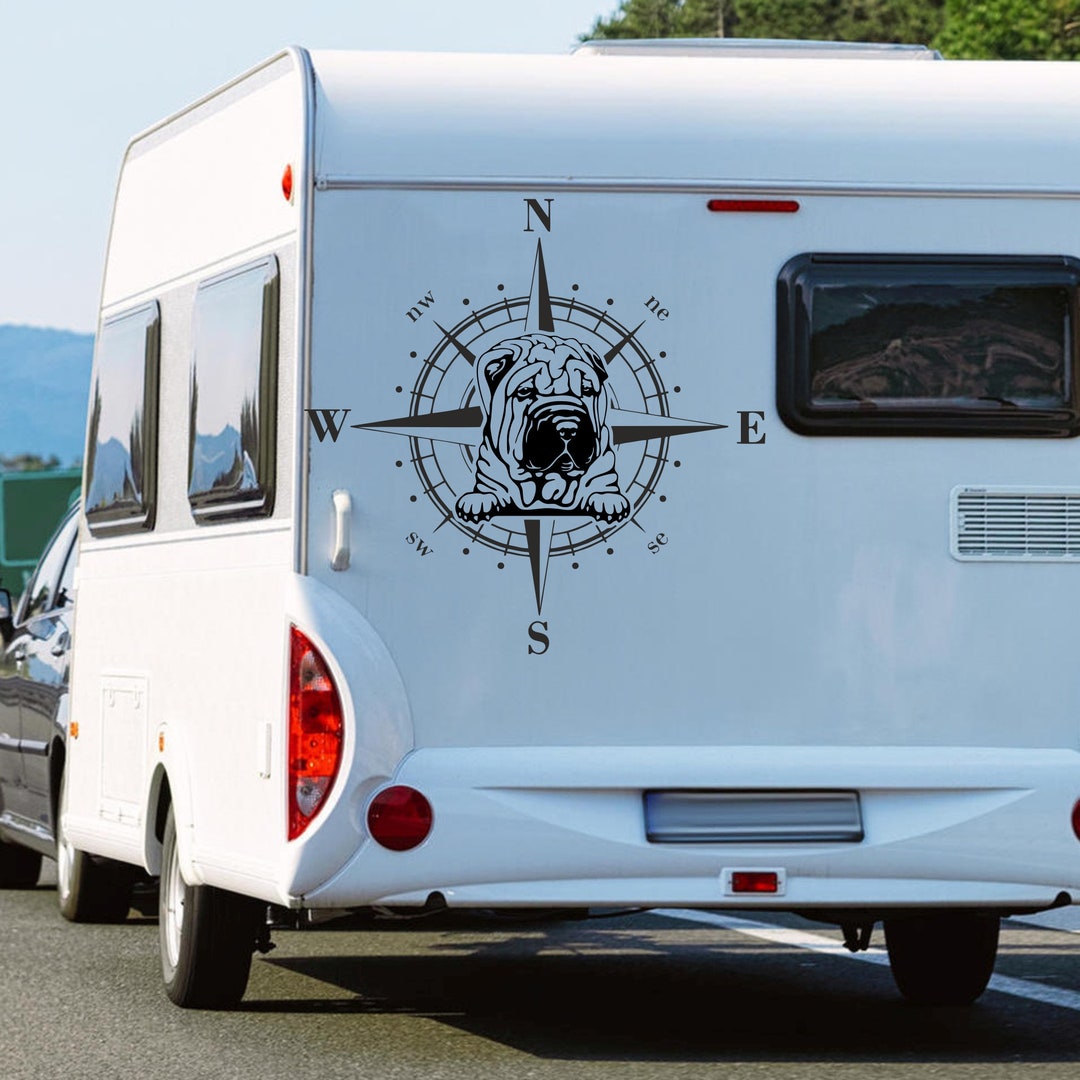 Compass Shar Pei Sticker Dog Dog Sticker Car Camper Motorhome Caravan ...