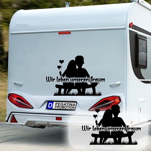 Autocollant camping-car Nous vivons notre rêve Couple amoureux La vie est trop courte pour une caravane de temps en temps Promotion Pegatina image 2