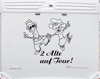 2 Alte auf Tour Aufkleber Wohnmobil Wohnwagen Pegatina Promotion Autoaufkleber Decals Sticker