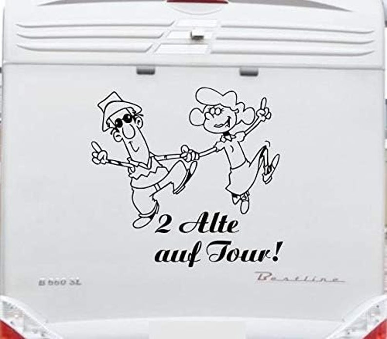 2 Alte auf Tour Aufkleber Wohnmobil Wohnwagen Pegatina Promotion Autoaufkleber Decals Sticker Bild 1
