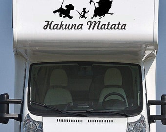 Hakuna Matata Schriftzug mit 3 lustigen Tieren Sticker Autoaufkleber Pegatina Promotion