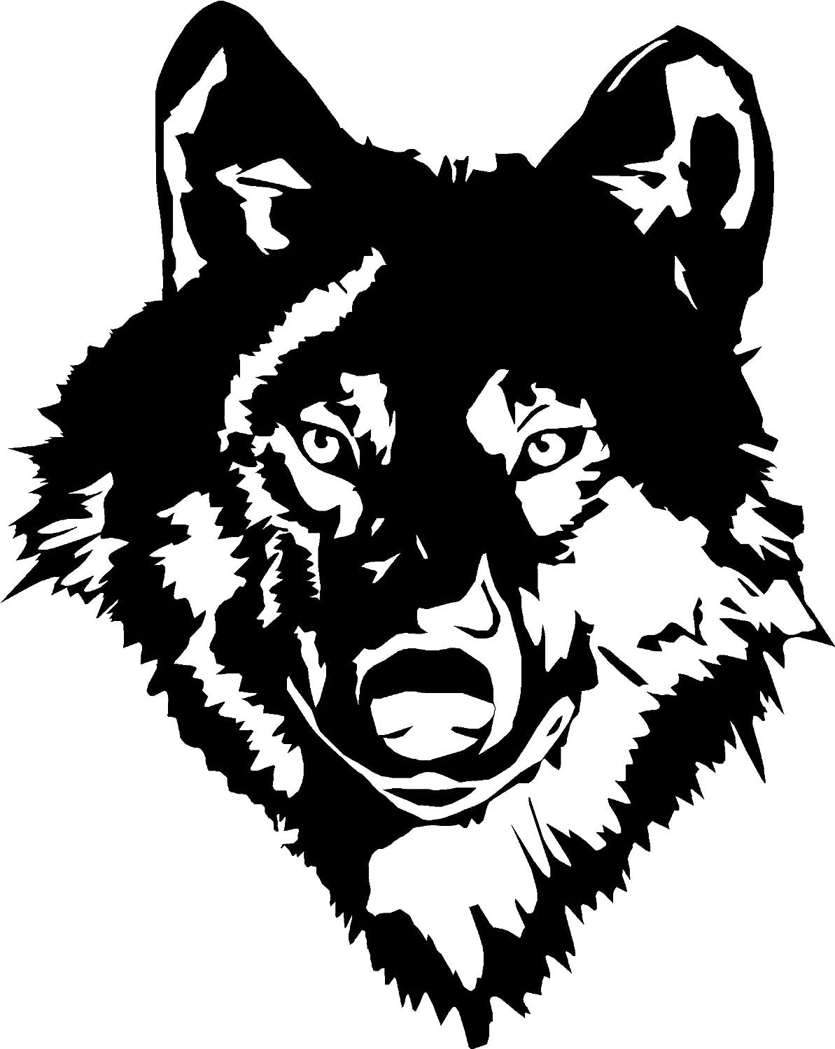 2 Stück 3D Metall Wolf Wolfkopf Chrom Logo Sticker Emblem Aufkleber PKW KFZ  Auto