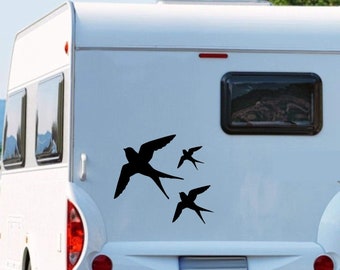 Pegatina Actie 3 Zwaluwen Zwaluw Vogels ca. 15-40 cm Camper Caravan Sticker Womi Wowa Pegatina Actie