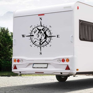 Compass Wolf Wolf's Head Wolves Pack Dog Sticker Size & Color Selectable / Motorhome Caravan Trailer Sticker Compass Rose Pegatina Promotion image 4