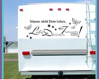 Don't dream your life live your dream motorhome sticker caravan truck car decals pegatina promotion
