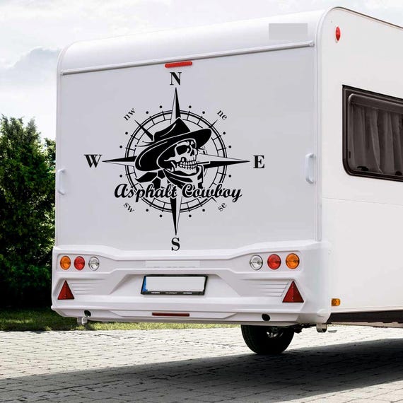 Pegatina Promotion Aufkleber Strassenbau Asphalt Totenkopf - Autoaufkleber Sticker | Farbe & Größe Wählbar