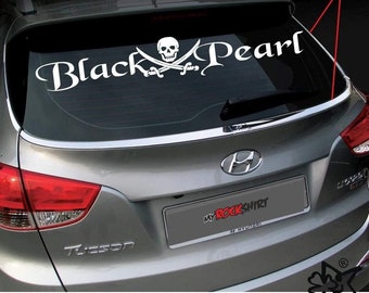 Black Pearl crâne pirate autocollant voiture autocollant autocollant lunette arrière