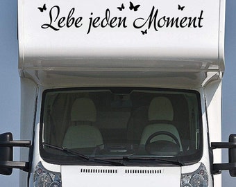 Lebe jeden Momentmit Schmetterlingen Sticker Autoaufkleber Wohnmobil Aufkleber Sticker Wohnwagen Pegatina Promotion