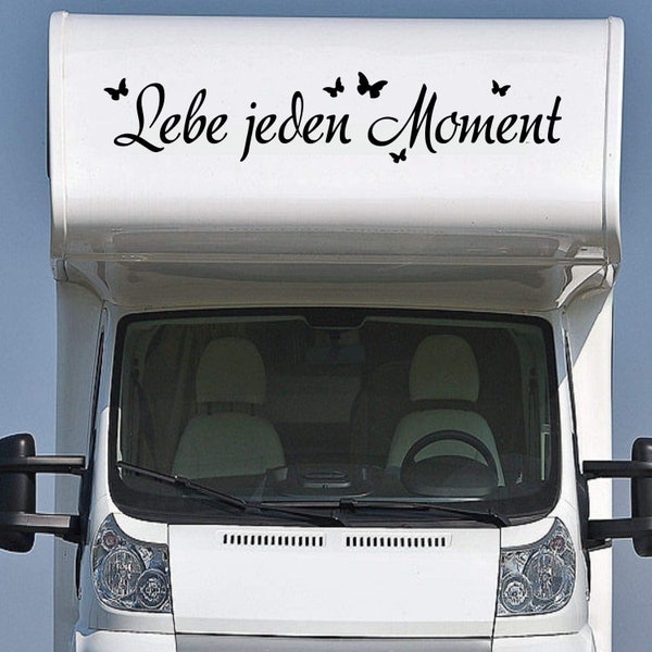 Lebe jeden Momentmit Schmetterlingen Sticker Autoaufkleber Wohnmobil Aufkleber Sticker Wohnwagen Pegatina Promotion