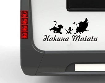 Aufkleber Schriftzug Hakuna Matata  mit 3 lustigen Tieren Sticker Autoaufkleber Pegatina Promotion