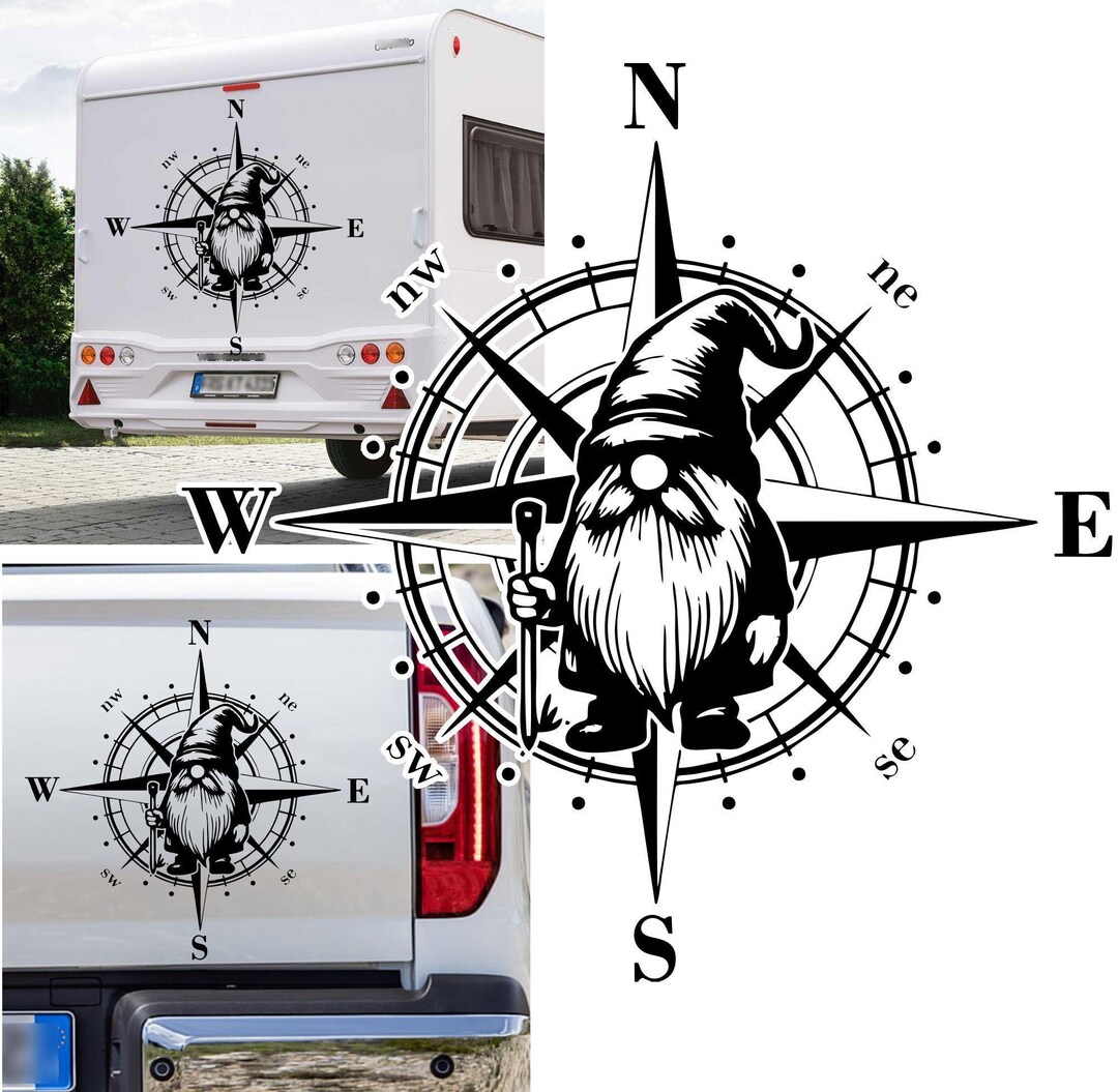 Compass Funny Dwarf Dwarfs From 25 Cm Sticker Size & Color Selectable ...