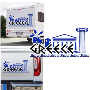 Greece Griechenland Aufkleber viele Größen & Farben Autoaufkleber Athen Oliven Säule Amphore Urlaub Sticker