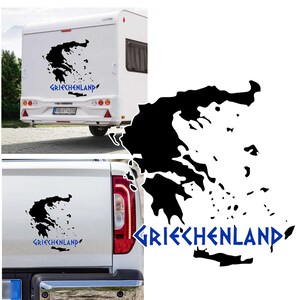 Griechenland Umriss Land Karte Landkarte  Aufkleber viele Größen&Farben Autoaufkleber Athen Oliven Säule Amphore Sticker