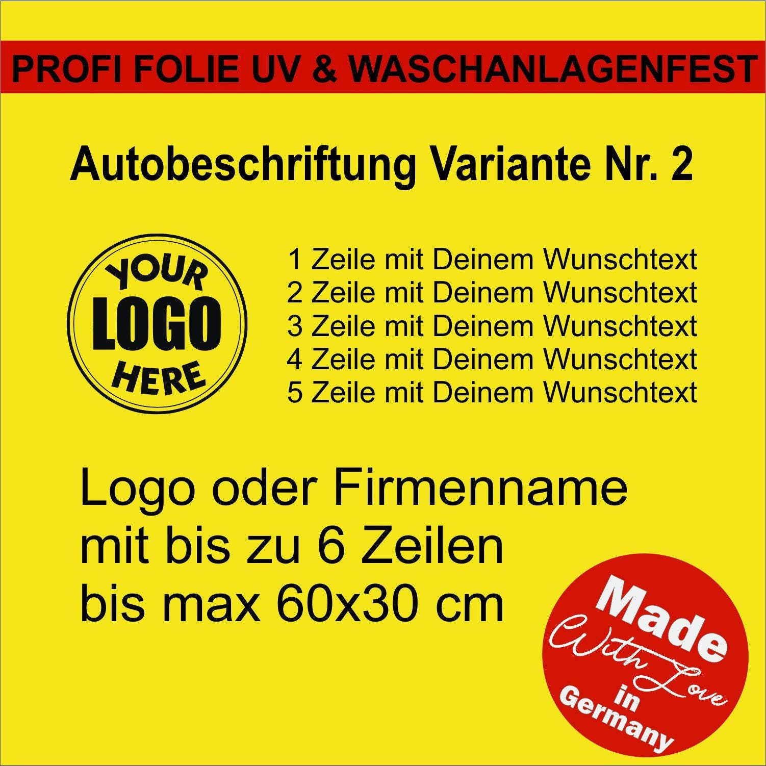 Autocollant Vinyle Personnalisable Pour Lunette Arrière Voiture 'Das Original' - Wunschlogo, Neuf