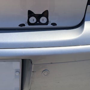 Katzen Aufkleber 15cm Aufkleber Autoaufkleber Katzenliebe Cat schauend Bild 1