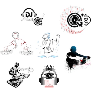 Dj Clipart Bundle PNG, Dj Grafik, digitaler Download, Kunst Design