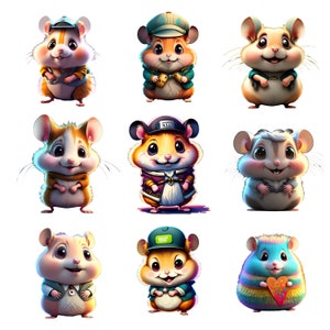 Cute Hamster Clipart PNG, Hamster Bundle, Hamster Digital, Hamster Transparent, High Quality
