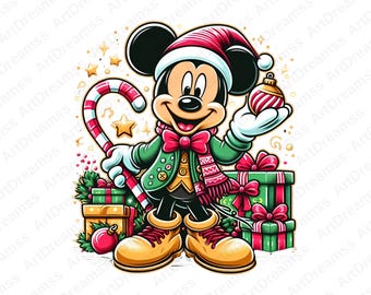 Micky Maus Clipart, Micky Maus Weihnachten Stil, süße Micky Maus, Disney, hohe Qualität