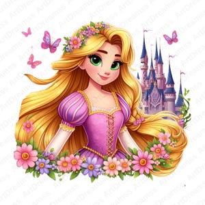 Princess Rapunzel Clipart, Cute Rapunzel, Tangled PNG, Disney Princess, High Quality