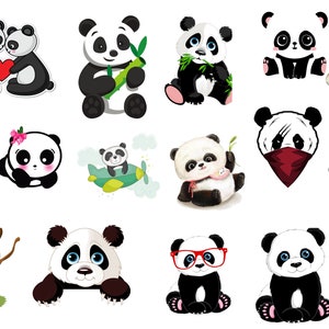 Panda clipart PNG, panda digital transparent, cute panda