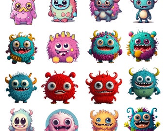 Cute Monster Clipart PNG, Fantasy Monster, Cartoon Monster, Monster Digital, Halloween, Monster Transparent, High Quality