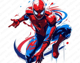 Spiderman Clipart, Superhero PNG, Avengers, Spiderman Splash, High Quality