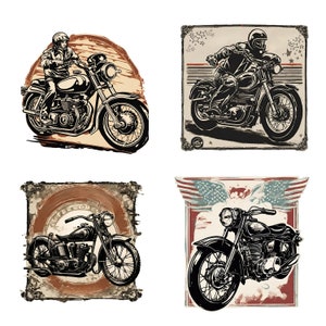 Motorrad Clipart PNG, Retro Motorrad, Motorrad Digital, Motorrad PNG, Motorrad transparent, hohe Qualität