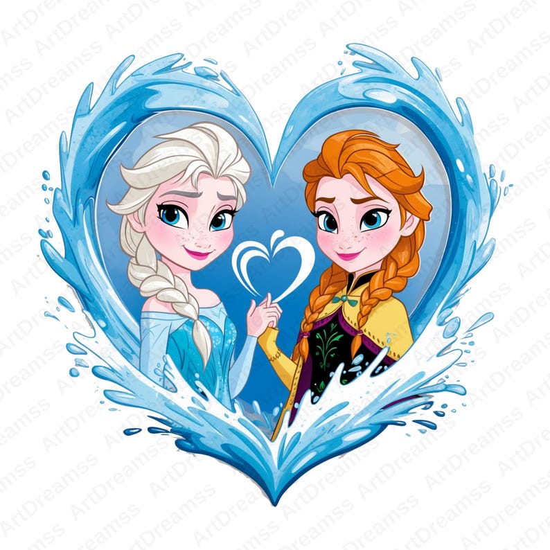 Anna and Elsa Clipart, Frozen Princess, Frozen for Shirt, Cute Elsa and ...