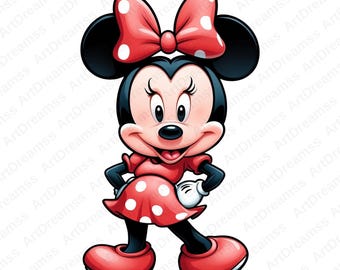 Clipart de Minnie Mouse, Disney, Linda Minnie Mouse PNG, Descarga digital, Alta calidad