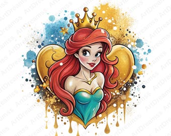 Cute Ariel PNG, Little Mermaid Clipart, Princess Ariel, High Quality