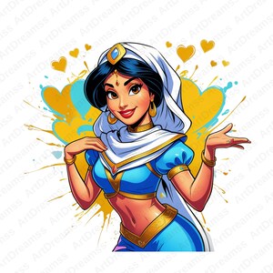 Princess Jasmine Clipart, Jasmine Png, Cute Princess, Jasmine Digital Print, High Quality