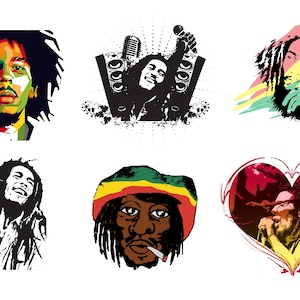 Bob Marley Digital PNG, Bob Marley Portrait PNG, Bob Marley Transparent, High Quality