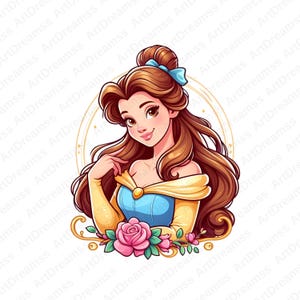 Clipart della principessa Belle, PNG di Belle, La bella e la bestia, Disney, Principessa carina, Alta qualità