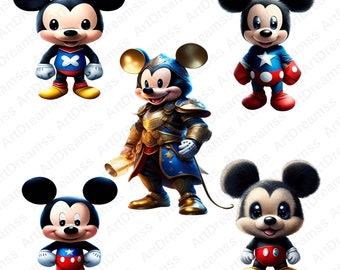 Superhero Mickey Mouse Clipart PNG, Hero Mickey Transparent, Mickey Shirt Bundle, Cartoon Digital, High Quality