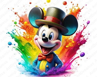 Mickey Mouse Clipart PNG, Mickey Mouse Splash Style, Crazy Mickey Mouse, Cute Mickey Mouse, Cartoon Character, High Quality