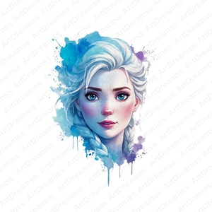 Frozen Elsa Clipart PNG, Elsa Watercolor, Princess Elsa Digital, Elsa Frozen, Elsa T-Shirt Design, High Quality