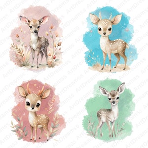 Baby Reh Cipart, Hirsch PNG, süßes Reh, Carton Deer, Waldtiere, hohe Qualität