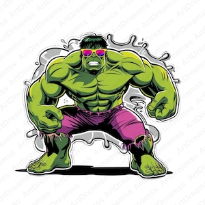 Hulk Cipart, Hulk PNG, Cool Hulk, Super Hero, Hulk Splash Style, High Quality