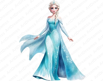 Frozen Elsa Clipart PNG, Princess Elsa Digital, Elsa Frozen, Elsa T-Shirt Design, High Quality