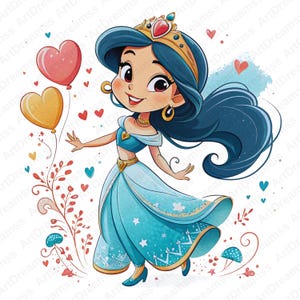 Princess Jasmine Clipart, Jasmine Png, Cute Princess, Jasmine Digital Print, High Quality